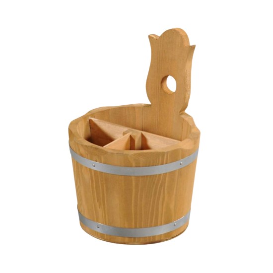 Suport tacamuri, cu 3 compartimente, 14 cm, lemn de pin - Kesper
