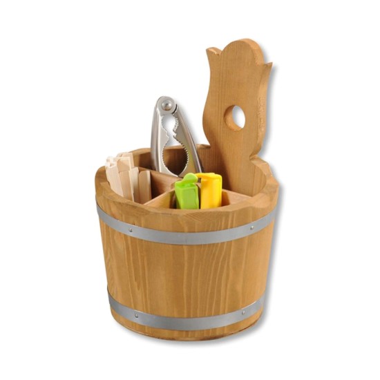 Suport tacamuri, cu 3 compartimente, 14 cm, lemn de pin - Kesper