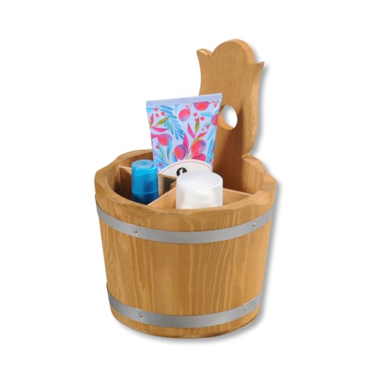 Suport tacamuri, cu 3 compartimente, 14 cm, lemn de pin - Kesper