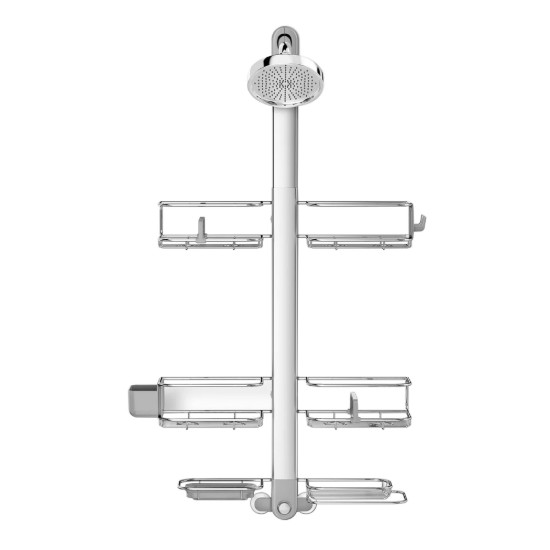 Suport ajustabil XL pentru cabina dus, aluminiu anodizat/inox - simplehuman