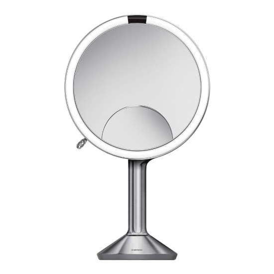 Oglinda cosmetica cu senzor, 23 cm, "Trio", Brushed Stainless Steel - simplehuman