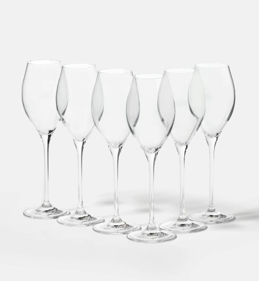 Set 6 pahare Prosecco, sticla cristalina, 300ml, "Harmony" - Krosno