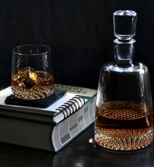 Set 6 pahare whisky, sticla cristalina, 370ml, "Fjord" - Krosno