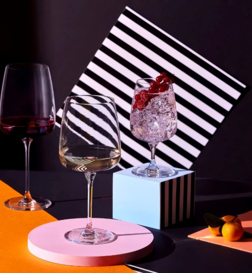 Set 4 pahare apa, sticla cristalina, 380ml, "Modern" - Krosno