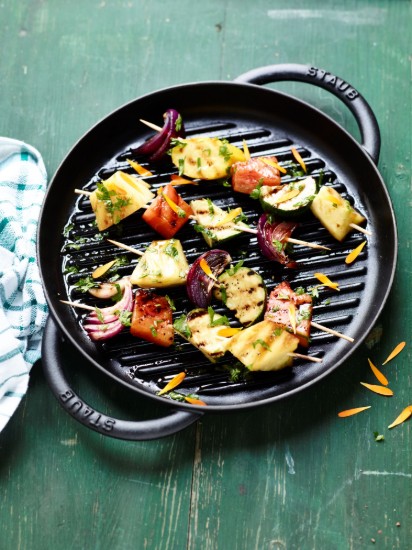 Tigaie grill, fonta, 23 cm, Black - Staub
