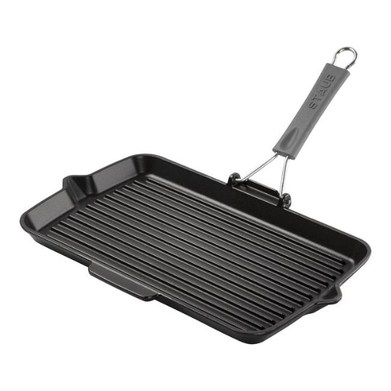 Tigaie grill dreptunghiulara, fonta, 34x21 cm, Black - Staub